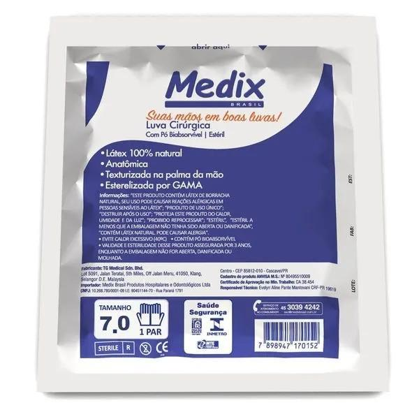 Luva cirúrgica látex MEDIX