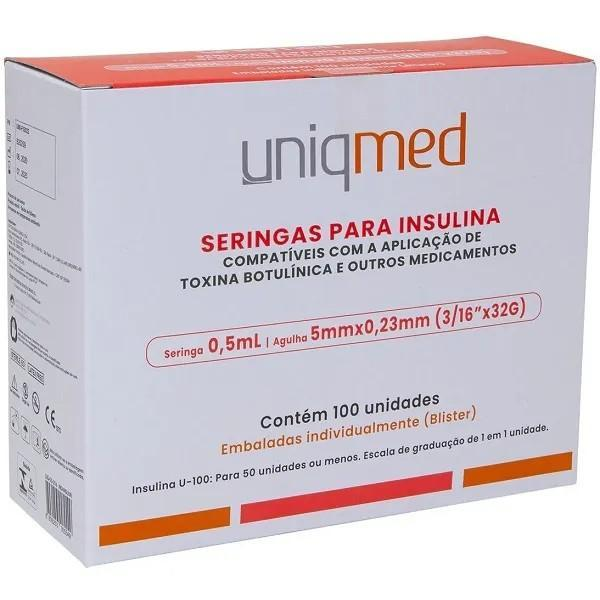 Seringas para insulina 5mm x 32g blister UNIQMED