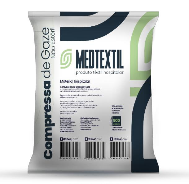 Compressa de gaze não estéril ultra textil