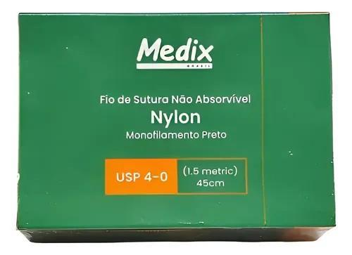 Fio de sutura de nylon n°4 (20 e 30mm) MEDIX