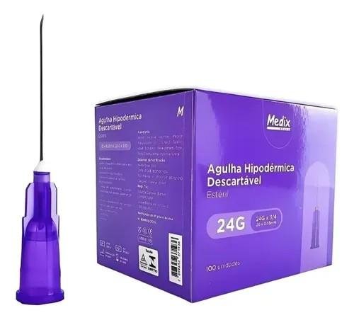 Agulha 20x0,55mm (24GX3/4) 100un Medix