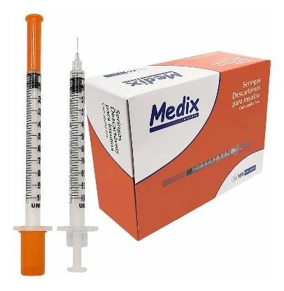 Seringa insulina c/ag fixa 0,25x6 1ml (31G) Medix