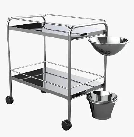 Carro curativo inox com balde e bacia QUALITY